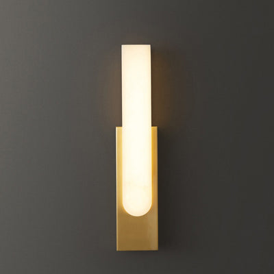 Contemporary Luxury Column Imitation Marble Shade Hardware LED Wall Sconce Lamp For Bedroom
