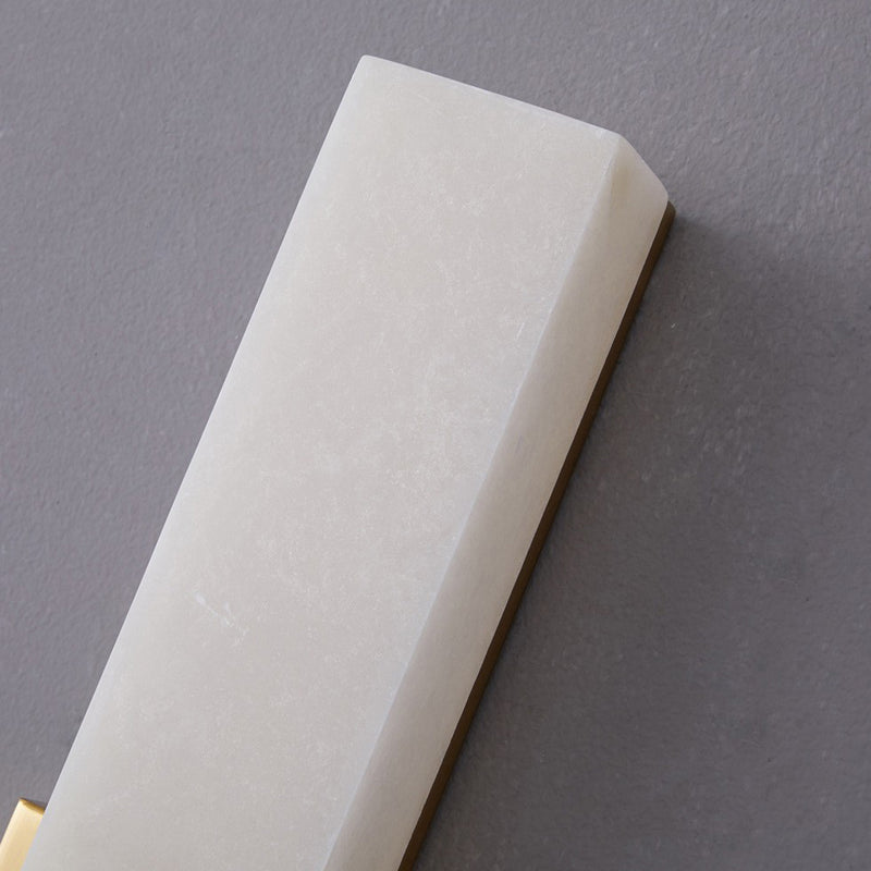 Contemporary Luxury Column Imitation Marble Shade Hardware LED Wall Sconce Lamp For Bedroom