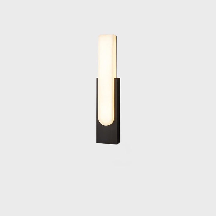 Contemporary Luxury Column Imitation Marble Shade Hardware LED Wall Sconce Lamp For Bedroom