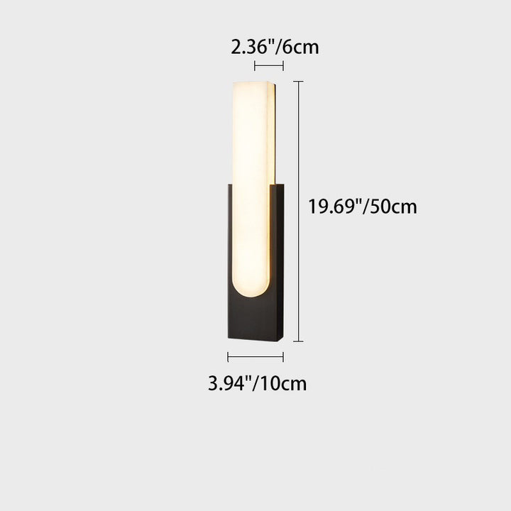 Contemporary Luxury Column Imitation Marble Shade Hardware LED Wall Sconce Lamp For Bedroom