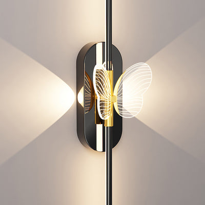 Moderne minimalistische Eisen-Aluminium-LED-Wandleuchte mit geraden Linien für das Schlafzimmer 
