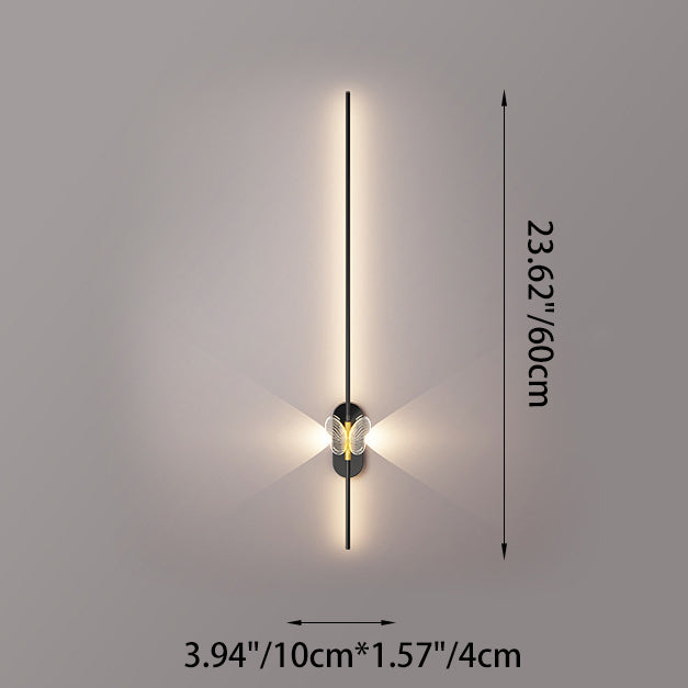 Moderne minimalistische Eisen-Aluminium-LED-Wandleuchte mit geraden Linien für das Schlafzimmer 