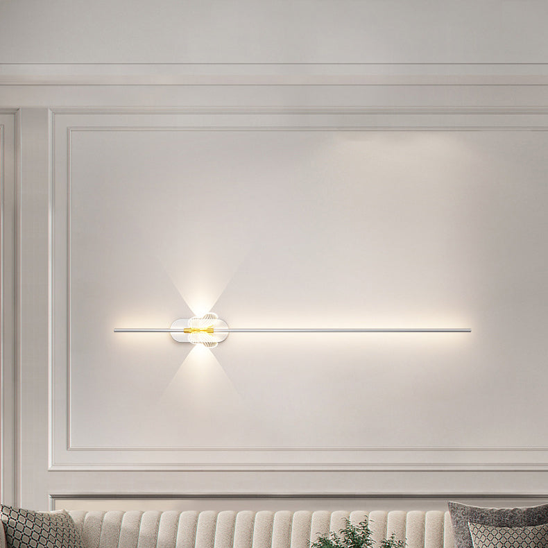 Moderne minimalistische Eisen-Aluminium-LED-Wandleuchte mit geraden Linien für das Schlafzimmer 