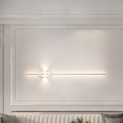 Moderne minimalistische Eisen-Aluminium-LED-Wandleuchte mit geraden Linien für das Schlafzimmer 