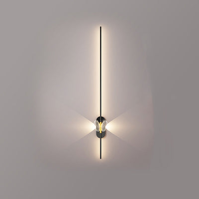 Moderne minimalistische Eisen-Aluminium-LED-Wandleuchte mit geraden Linien für das Schlafzimmer 