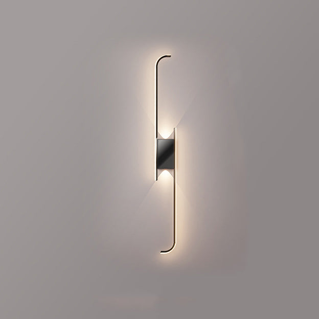 Applique Murale LED en Aluminium et Silicone à Bande Arc de Simplicité Moderne pour Chambre 