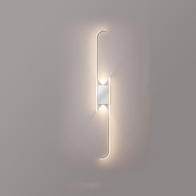 Applique Murale LED en Aluminium et Silicone à Bande Arc de Simplicité Moderne pour Chambre 
