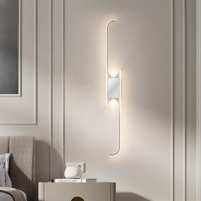 Applique Murale LED en Aluminium et Silicone à Bande Arc de Simplicité Moderne pour Chambre 