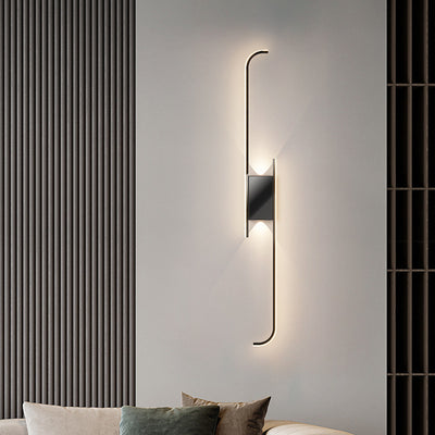 Applique Murale LED en Aluminium et Silicone à Bande Arc de Simplicité Moderne pour Chambre 