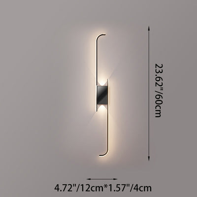 Applique Murale LED en Aluminium et Silicone à Bande Arc de Simplicité Moderne pour Chambre 