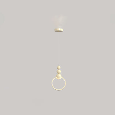 Contemporary Scandinavian Iron Acrylic Geometric Round Ball LED Pendant Light For Bedroom