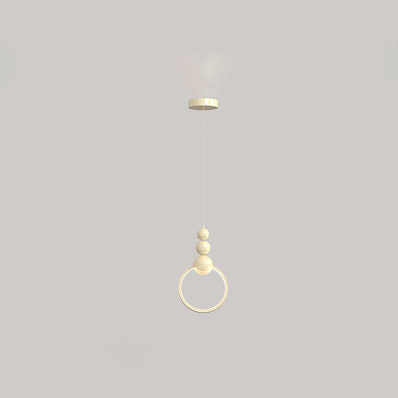 Contemporary Scandinavian Iron Acrylic Geometric Round Ball LED Pendant Light For Bedroom