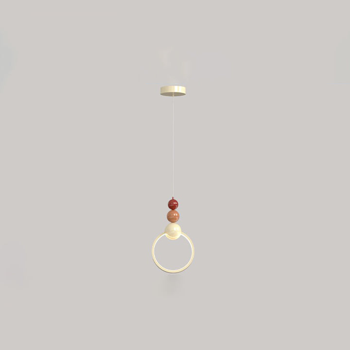 Contemporary Scandinavian Iron Acrylic Geometric Round Ball LED Pendant Light For Bedroom