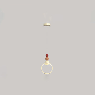 Contemporary Scandinavian Iron Acrylic Geometric Round Ball LED Pendant Light For Bedroom