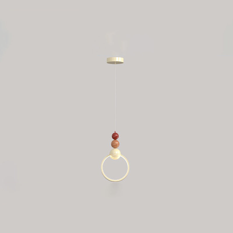 Contemporary Scandinavian Iron Acrylic Geometric Round Ball LED Pendant Light For Bedroom