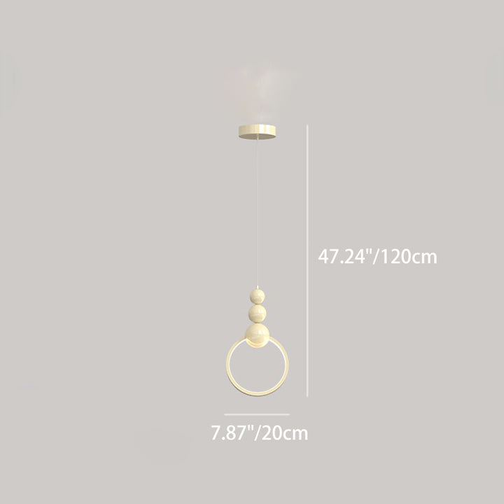 Contemporary Scandinavian Iron Acrylic Geometric Round Ball LED Pendant Light For Bedroom