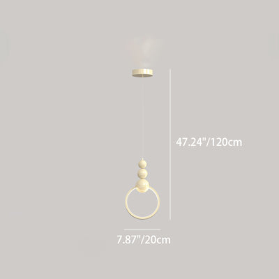 Contemporary Scandinavian Iron Acrylic Geometric Round Ball LED Pendant Light For Bedroom
