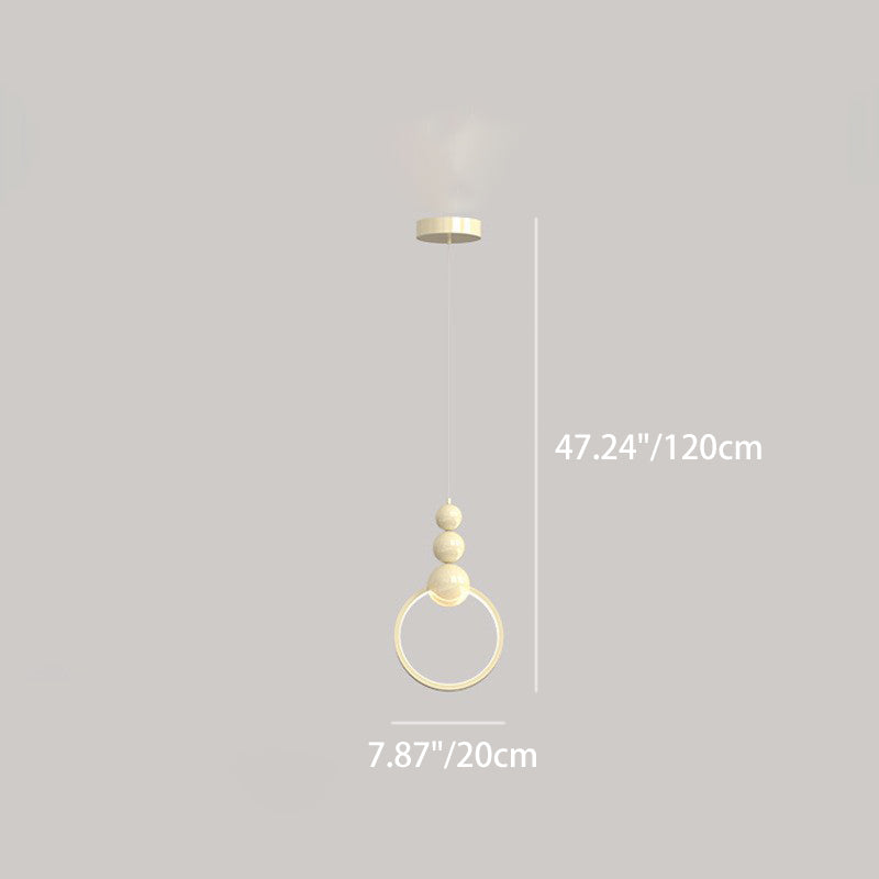 Contemporary Scandinavian Iron Acrylic Geometric Round Ball LED Pendant Light For Bedroom