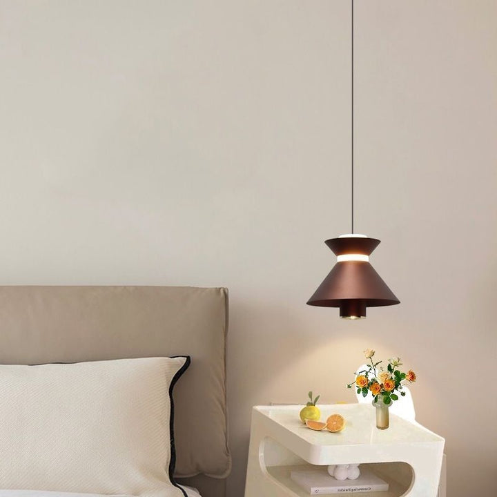 Contemporary Nordic Aluminum Iron Hourglass Shade LED Pendant Light For Bedroom