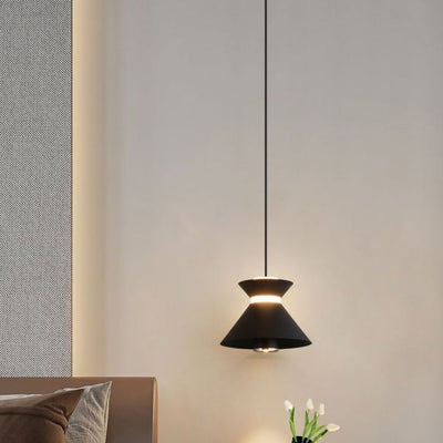 Contemporary Nordic Aluminum Iron Hourglass Shade LED Pendant Light For Bedroom
