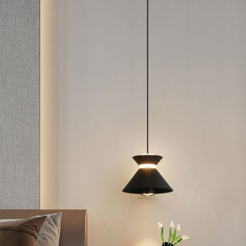 Contemporary Nordic Aluminum Iron Hourglass Shade LED Pendant Light For Bedroom