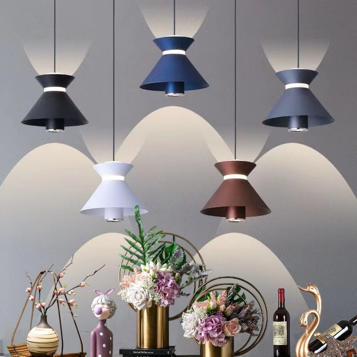 Contemporary Nordic Aluminum Iron Hourglass Shade LED Pendant Light For Bedroom