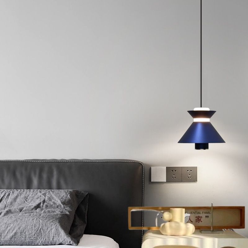 Contemporary Nordic Aluminum Iron Hourglass Shade LED Pendant Light For Bedroom
