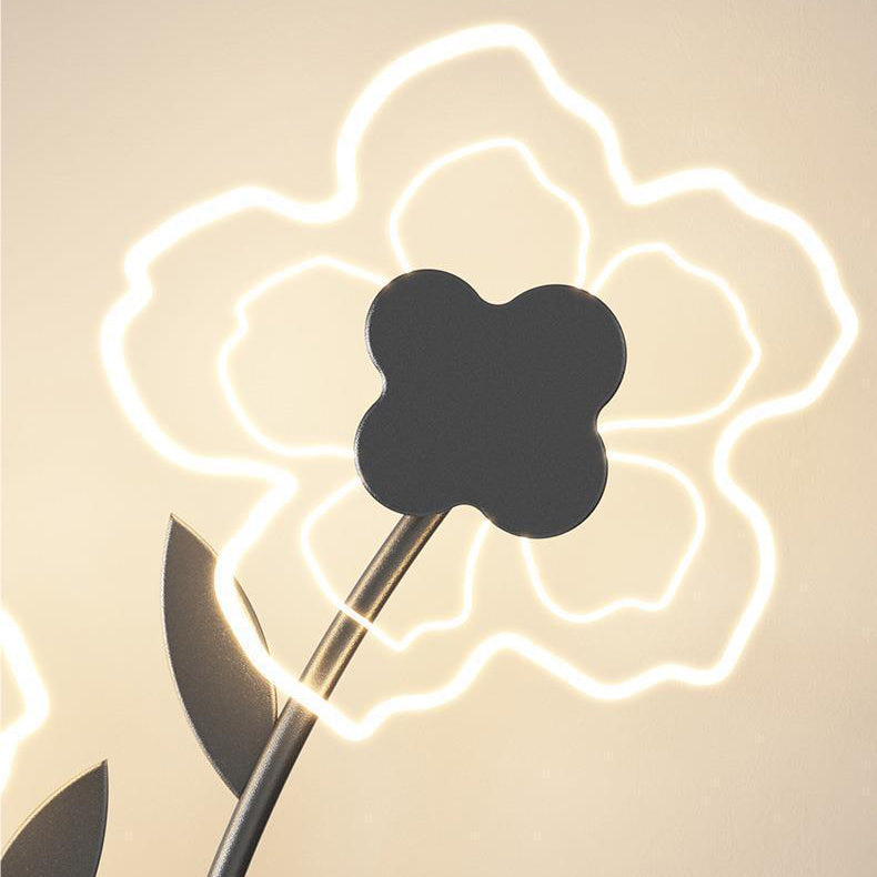 Applique murale LED en fer et acrylique de style Art Déco moderne avec abat-jour en forme de fleur pour chambre 