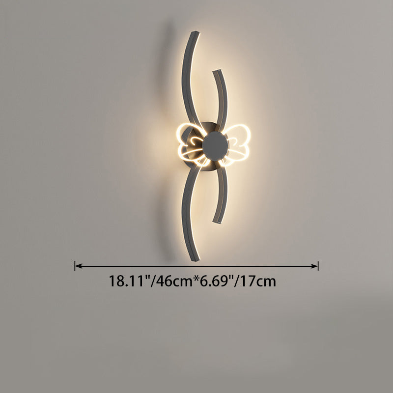 Applique murale LED en fer et acrylique de style Art Déco moderne avec abat-jour en forme de fleur pour chambre 