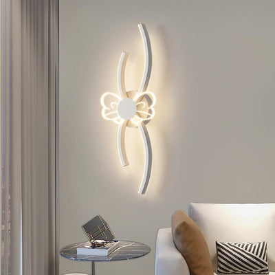 Applique murale LED en fer et acrylique de style Art Déco moderne avec abat-jour en forme de fleur pour chambre 