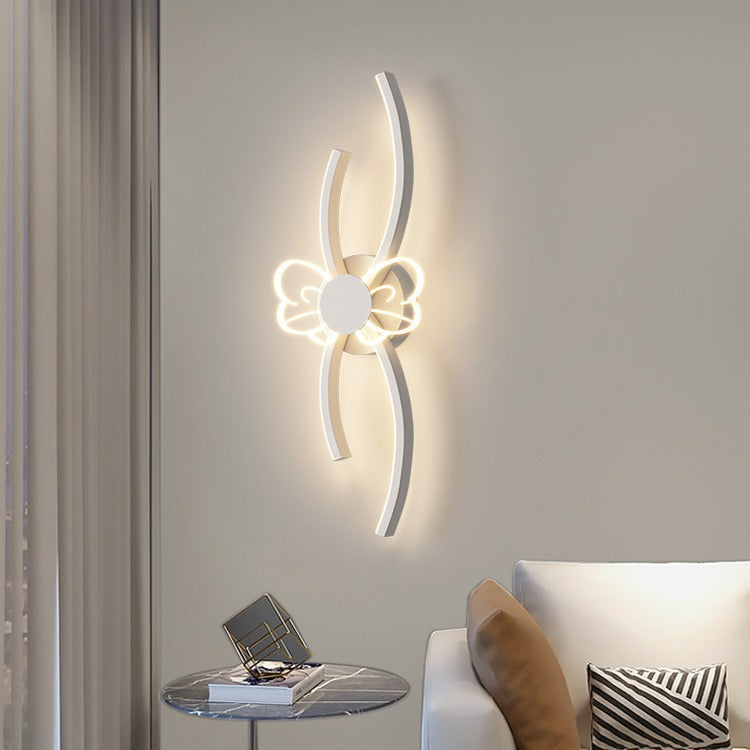 Applique murale LED en fer et acrylique de style Art Déco moderne avec abat-jour en forme de fleur pour chambre 