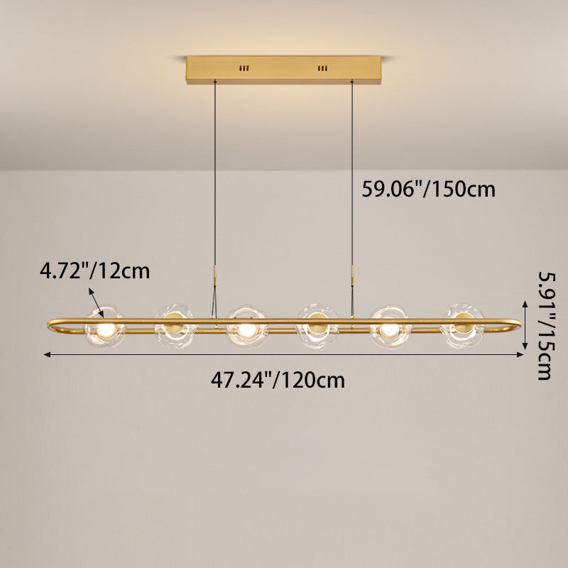 Lustre à suspension contemporain de luxe en fer avec abat-jour en verre en forme de boule LED pour salon 