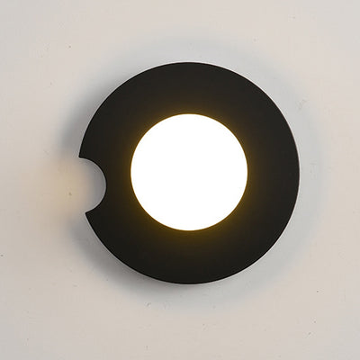 Contemporary Scandinavian Geometric Circle Iron Glass 1-Light Wall Sconce Lamp For Living Room