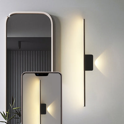Modern Minimalist Aluminum Linear Silicone Strip LED Wall Sconce Lamp For Living Room