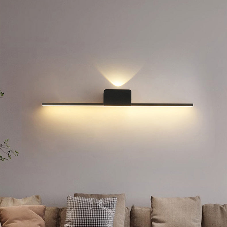 Modern Minimalist Aluminum Linear Silicone Strip LED Wall Sconce Lamp For Living Room