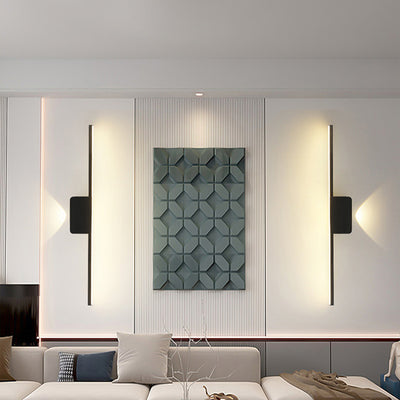 Modern Minimalist Aluminum Linear Silicone Strip LED Wall Sconce Lamp For Living Room