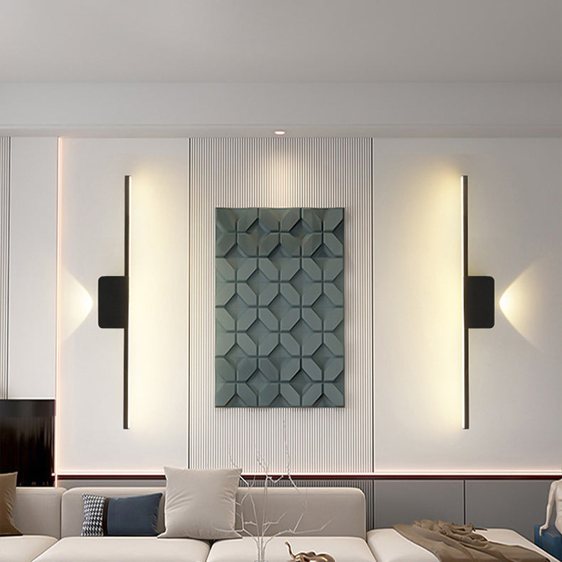 Modern Minimalist Aluminum Linear Silicone Strip LED Wall Sconce Lamp For Living Room