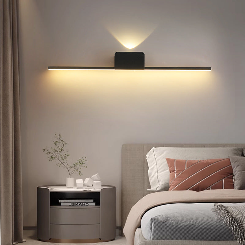 Modern Minimalist Aluminum Linear Silicone Strip LED Wall Sconce Lamp For Living Room