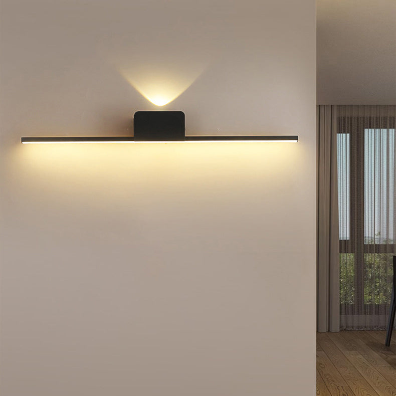Modern Minimalist Aluminum Linear Silicone Strip LED Wall Sconce Lamp For Living Room