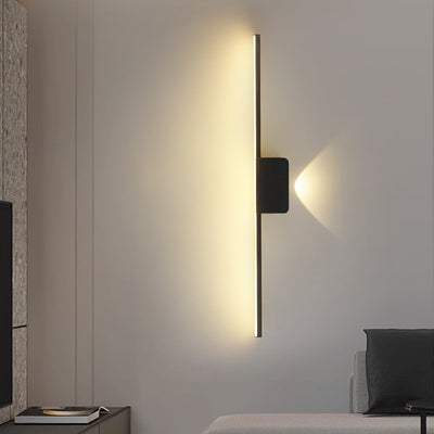 Modern Minimalist Aluminum Linear Silicone Strip LED Wall Sconce Lamp For Living Room
