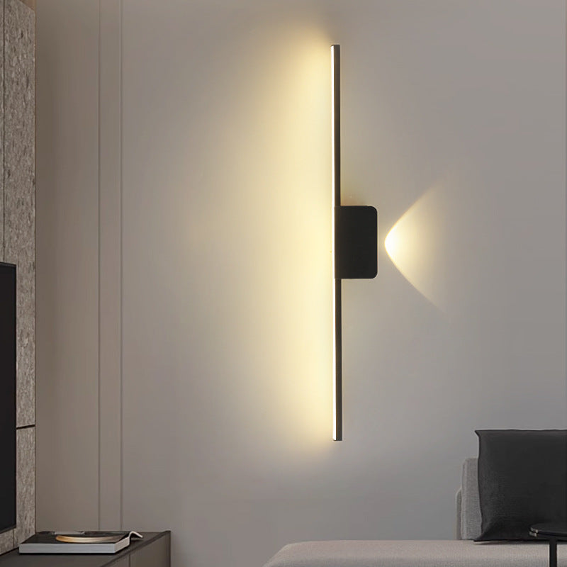 Modern Minimalist Aluminum Linear Silicone Strip LED Wall Sconce Lamp For Living Room