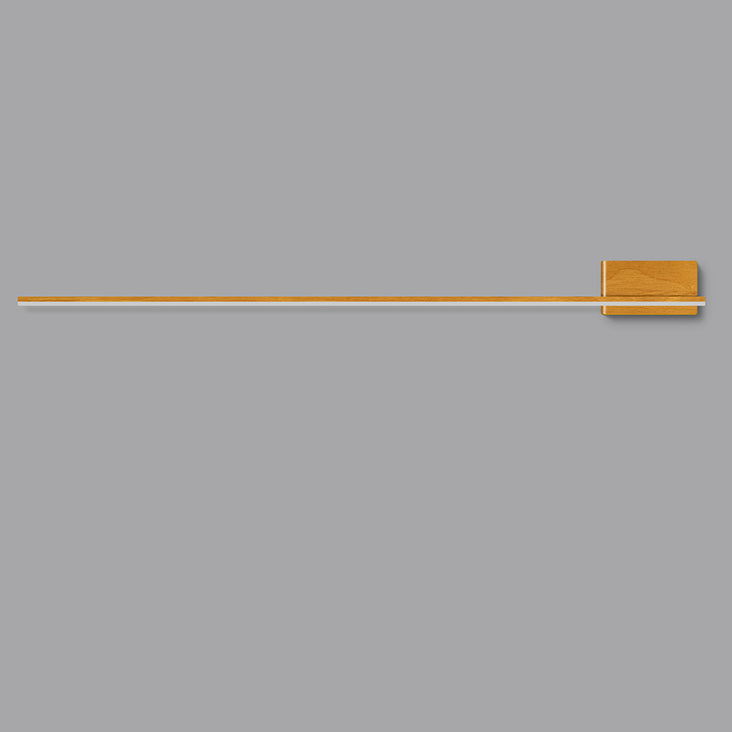 Modern Minimalist Aluminum Walnut Wood Grain Straight Line LED Wall Sconce Lamp For Living Room