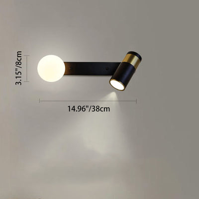 Contemporary Simplicity Iron Aluminum Cylinder 2-Light Rotatable Reading Light Spotlight Wall Sconce Lamp For Bedroom