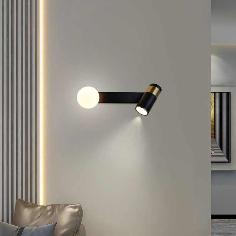 Contemporary Simplicity Iron Aluminum Cylinder 2-Light Rotatable Reading Light Spotlight Wall Sconce Lamp For Bedroom