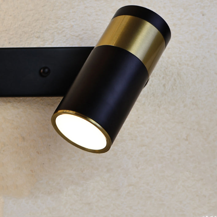 Contemporary Simplicity Iron Aluminum Cylinder 2-Light Rotatable Reading Light Spotlight Wall Sconce Lamp For Bedroom
