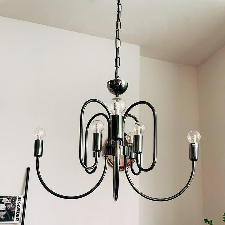 Lustre traditionnel français en acier au carbone incurvé avec verre 8/12/16 lumières pour salon 
