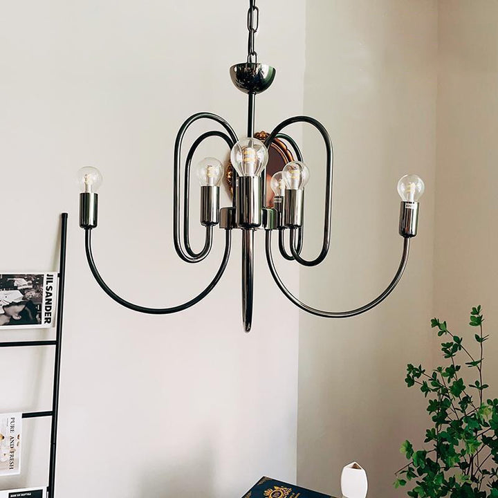 Lustre traditionnel français en acier au carbone incurvé avec verre 8/12/16 lumières pour salon 