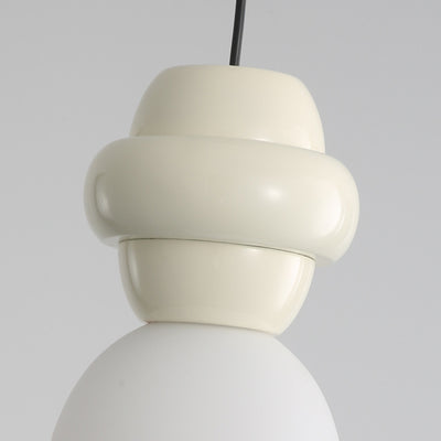 Contemporary Scandinavian Spherical Resin Glass 1-Light Pendant Light For Living Room