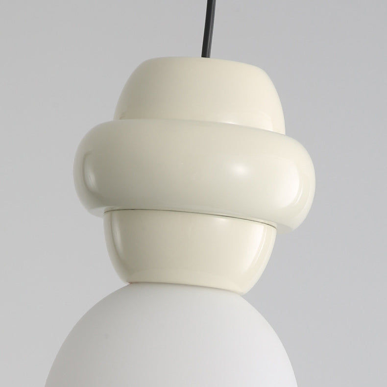 Contemporary Scandinavian Spherical Resin Glass 1-Light Pendant Light For Living Room