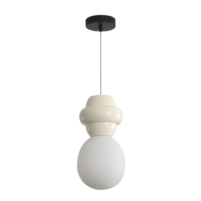 Contemporary Scandinavian Spherical Resin Glass 1-Light Pendant Light For Living Room